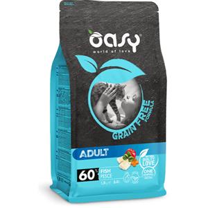 Oasy Grain Free Cat Adult Pesce 1,5 kg - Croccantini per gatti - 1° ORDINE? scegli tra BZR5 - BZR20 + 200 pt fedeltà
