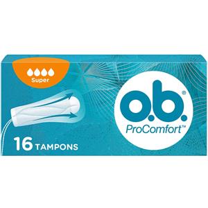 o.b. Assorbenti Interni ProComfort Super Facili da Applicare e Rimuovere Flusso Intenso Tamponi Interni Trama Assorbente, 16 Pezzi