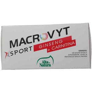Alta Natura Macrovyt Sport Ginseng e Carnitina - Integratore Alimentare 10 Flaconcini da 10 ml con Polline e Miele