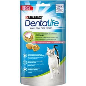 Purina Dentalife Cat Salmone 40 g - Snack Dentale per Gatti, Aiuta a Pulire i Denti