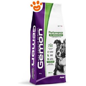 Monge Gemon All Breed Performance con Pollo e Riso - Offerta [PREZZO A CONFEZIONE] Quantità Minima 2, Sacco Da 20 Kg