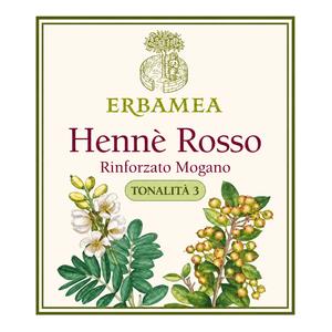 ERBAMEA Hennè Rosso Rinforzato Mogano 100 g - Integratore Alimentare con Lawsonia inermis per Colorazione Capelli