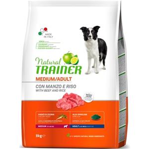 Trainer Natural Cane Adult Medium con Manzo e Riso - Alimento Completo per Cani di Taglia Media - 3 Kg