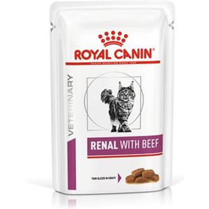 Royal Canin Renal Manzo - Alimento Dietetico Completo per Gatti Adulti con Supporto alla Funzione Renale - Bustina da 85g