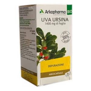 ARKOFARM Uva Ursina Bio - Integratore Alimentare in Capsule da 45 cps per Drenaggio Liquidi e Funzionalità Urinarie, Vegano