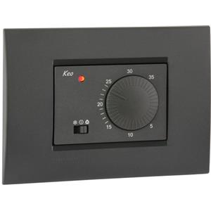 VEMER VN171500 KEO-A Termostato da Incasso con Manopola, Alimentazione 230V, Bianco/Grigio/Antracite