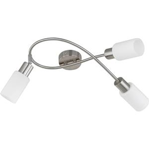 Reality Faretto Mars 3xE14 40W Nichel Opaco/Bianco - Plafoniera con Spot Orientabili