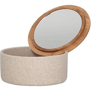 Sealskin Grace Portagioie, Marmo Colato, Legno, Sabbia del deserto, 13.3 x 6.5 x 13.3 cm