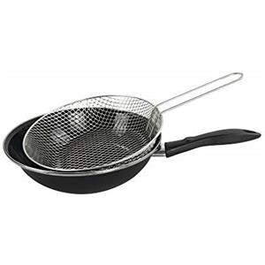 Magefesa Megafesa - 01102881, Padella per friggere, con cestello, 26 cm, Nero