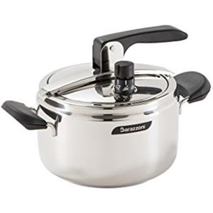 Barazzoni Pentola a Pressione Modello Rapida, ø22cm, capacità 5lt. Made in Italy, Acciaio Inossidabile, Argento, 5,0 Lt