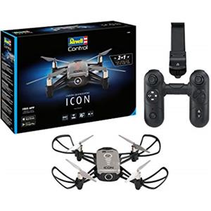 Revell Control 23825 Icona Quadcopter RC Camera, Telecomando 720p, 2.4GHz, Anche Tramite App per Smartphone controllabile, quadrocopter telecomandato con rilevamento del Volto, 18cm