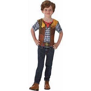 Rubie's Rubies - Costume Ufficiale T-Shirt Sublimazione da Ragazzo da Cowboy, Taglia L - I-630863L Halloween