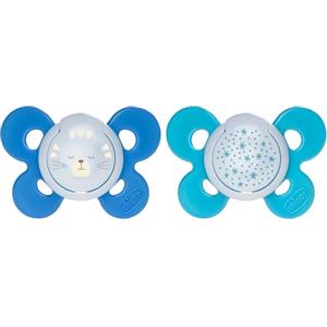 Chicco Physio Comfort Night Bimbo Succhietto di Silicone, 16-36 Mesi, Colori Assortiti, 2 Pezzi