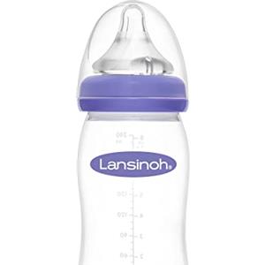 Lansinoh mOmma 77150 Biberon in Vetro con Tettarella, 240 ml