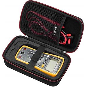 RLSOCO Custodia per Fluke multimetro 113/116/117/175/115/114/179/177/233/88/87V/F17B Custodia Rigida per PeakTech multimetro 2695/3442/3441/3440/3355/3360/3690 (Cerniera rossa)