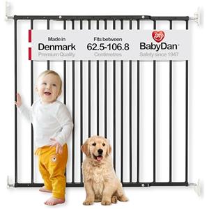 BabyDan MultiDan, 62.5-106.8 cm, Cancelletto estensibile per scale/cancello per bambini, Metallo, Nero, Made in Denmark - (Cancelletto per animali/cane)