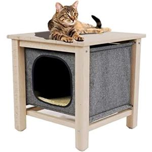 CROCI CUBE DESIGN - Cuccia per Gatti 50x50x50 cm con Cuscino Estraibile e Parti Antigraffio