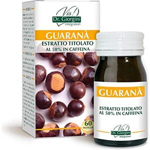 Dr Giorgini Integratore Alimentare, Monocomponenti Erbe Guaranà Estratto Titolato al 50% in Caffeina Pastiglie - 30 g