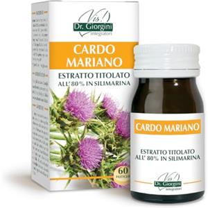 Dr Giorgini Integratore Alimentare, Monocomponenti Erbe Cardo Mariano Estratto Titolato all'80% in Silimarina Pastiglie - 30 g