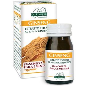 Dr Giorgini Dr. Giorgini Integratore Alimentare, Monocomponenti Erbe Ginseng Estratto Titolato al 12% in Ginsenosidi Pastiglie - 30 g, 1 unità, 1