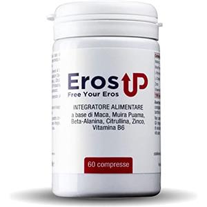 EROSUP free your eros ErosUp, Integratore Naturale per Uomo, 60 Compresse, 2400mg Dose Giornaliera, con Maca Peruviana, Muira Puama, L-Beta-Alanina, L-Citrullina e Zinco, Prodotto in Italia