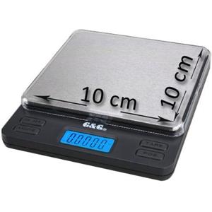 G&G GundG LS - Bilancia digitale di precisione tascabile, per cucina/oro/monete, 200g/0,01g, superficie di carico XL