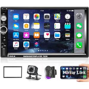 CAMECHO Autoradio 2 Din Radio Bluetooth Auto 7 Pollici Autoradio Touch Screen con FM Radio SWC Telecamera Posteriore Support Mirror Link