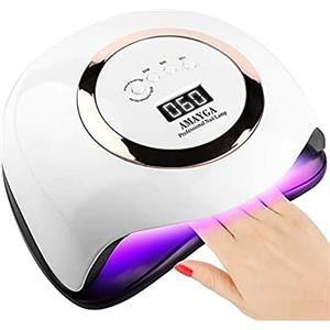 AMAYGA Lampada Unghie UV LED,168W Fornetto per Manicure/Pedicure Permanente Smalto Semipermanente 4 Timer con 10s/30s/60s/99s Display LED Automatico Sensore