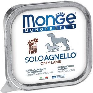 Monge Monoproteico Paté Umido per Cani Adulti Solo Agnello 150 g - Superpremium e 100% Italiano