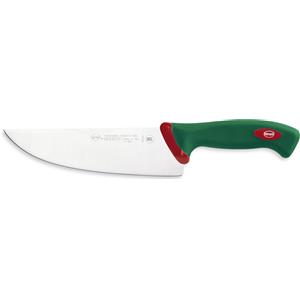 Sanelli Premana Coltello da Affettare Professionale 20 cm in Acciaio Inossidabile con Manico Ergonomico Verde/Rosso