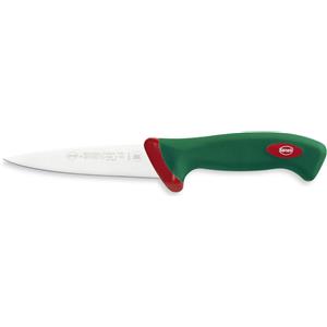 Sanelli Premana Coltello da Scannare Professionale in Acciaio Inossidabile Verde/Rosso, Lunghezza Lama 14 cm