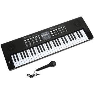 Axman LP5450 Keyboard/Tastiera, Compreso il Microfono e Connettore di Alimentazione, 54 Chiavi, Funzionare con la Batteria Non Inclusa, Nero