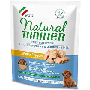 Natural Trainer Cibo Secco per Cuccioli Small & Toy con Pollo Fresco e Riso - 800g