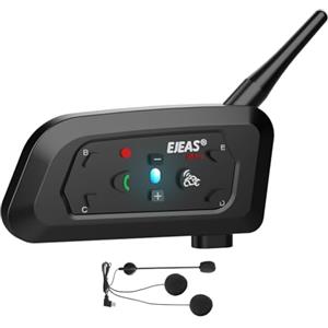 EJEAS VNETPHONE V6 Interfono Moto Bluetooth 1200 m Interfono in Tempo Reale Auricolare Casco Moto 6 Motociclisti Riduzione del rumore DSP Impermeabilità