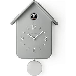 Guzzini Qq Home Orologio a Cucù con Pendolo, 24.8 x 12 x 39 cm, Grigio chiaro