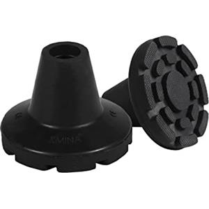 KMINA - Gommini per Stampelle Antiscivolo (17mm,18mm,19 mm, x2 unità), Puntali e Piedini in Gomma Nera, Accessori Ortopedici, Brevettato - Prodotto in Europa