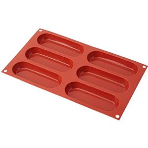 Silikomart | SF103 Stampo in Silicone per Monoporzioni SAVOIARDI, Antiaderente, 6 cavità, Confezione da 1 Stampo per Dolci, 12,7 x 4,7 cm 1,7 h