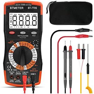BTMETER Multimetro Digitale BT-770S Multimetro Digitale Tester Professionale 6000 Conteggi Voltometro per Tensione e Corrente AC DC Voltaggio Resistenza Capacità Temperatura Frequenza con TRMS+NCV