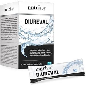 Nutriva Diureval - Integratore Drenante con Ananas e Estratti Vegetali - 15 Stick Pack da 10 ml