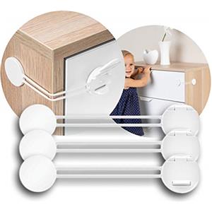 Reer 72040 - Fusibili Multipli Da 3 Pezzi, Per Armadio, Cassetto E Altro, Da Esperti Di Sicurezza Dei Bambini, Colore Bianco