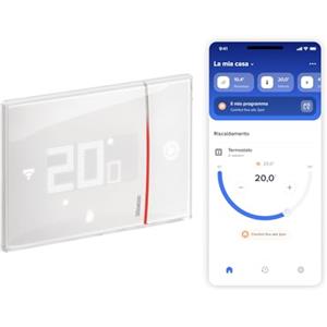 BTICINO SXW8002 Termostato WiFi 220V, Smarther2 with Netatmo, Termostato Caldaia da Incasso, Controllo da Remoto con App, Alexa, Google Assistant, Apple HomeKit, Programmabile, Risparmio Energetico