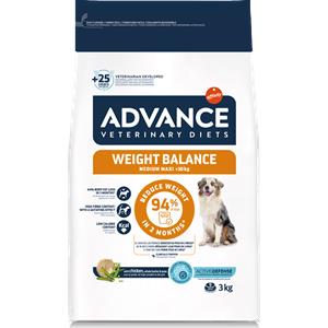 Advance Veterinary Diets Weight Balance Medium/Maxi 12kg - Alimento dietetico per cani adulti, riduce il sovrappeso e regola il metabolismo lipidico