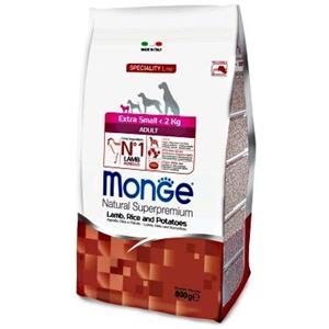 MONGE CANE CROCCHETTA EXTRA SMALL ADULTO AGNELLO, RISO E PATATE 800 G