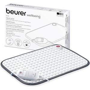 Beurer HK 41 - Termoforo con Morbida Superficie e Tre Livelli di Temperatura Selezionabili, dimensioni 44 x 33 cm, spegnimento automatico di sicurezza dopo 90 minuti