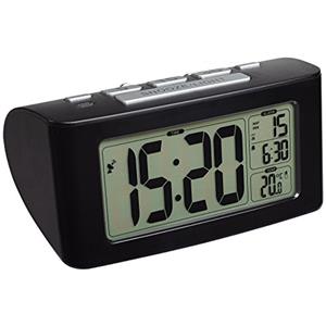 TFA Dostmann 60.2532.01, radiosveglia in plastica Nera con Funzione di Timer per sonnellini Brevi; Dimensione: 13,8 cm x 7 cm x 7 cm