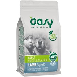Oasy One Animal Protein Adult Medium/Large Agnello - Alimento Secco Monoproteico per Cani - 2,5 Kg