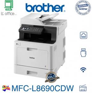 Brother MFC-L8690CDW Stampante Multifunzione Laser A4 Colore 31 ppm Wi-Fi, Stampa, Copia, Scansione, Fax, ADF