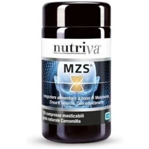 GIURIATI GROUP Nutriva MZS - Integratore Alimentare con Melatonina, Zinco e Selenio, 120 Compresse Masticabili, Senza Zuccheri e Glutine