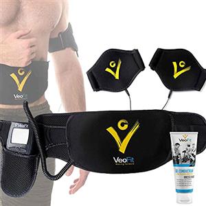 VEOFIT Fascia Elettrostimolatore per Addominali, Braccia, Cosce e Polpacci-Cintura Vibrante Dimagrante e Tonificatore Muscolare per Donna & Uomo- Guida Fitness e Nutritzione e Borsa Incluida
