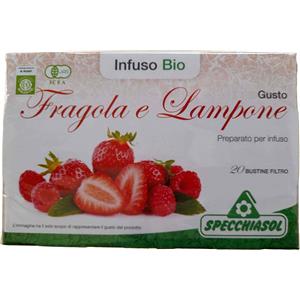 Specchiasol Infuso Bio Fragola e Lampone - 20 Filtri con Rosa Canina, Mela e Bacche di Sambuco